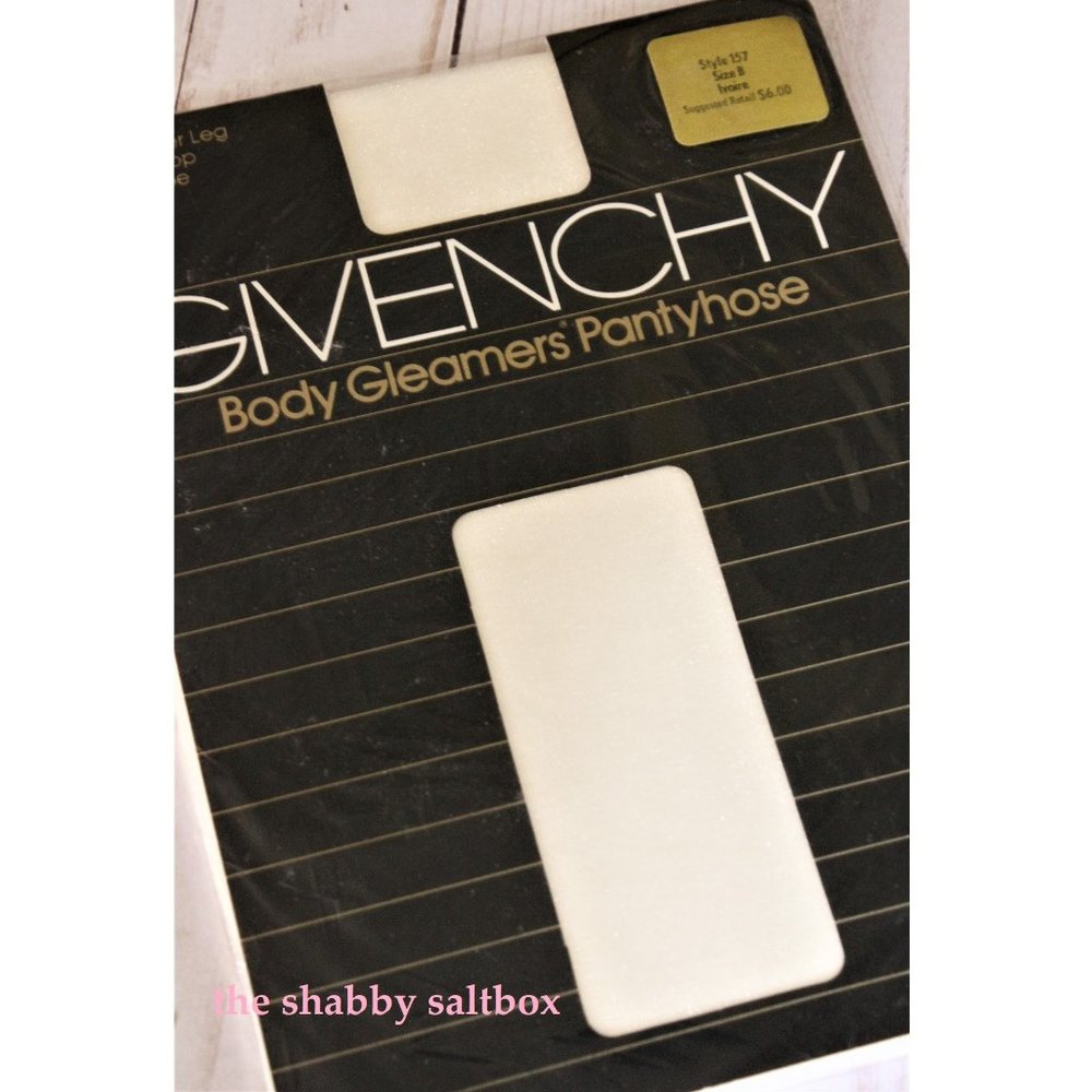Givenchy Pantyhose Vintage Ivory Sheer Body Gleamers Hoisery Shimmering Nylons